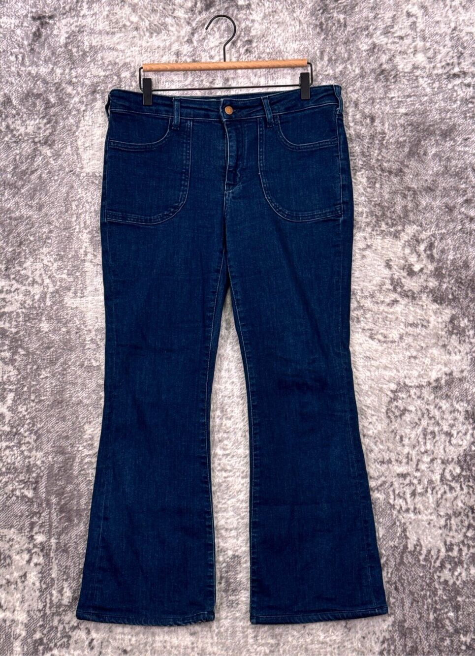Anthropologie Jeans 30 Womens Pilcro High Rise Boot Flare Dark Denim